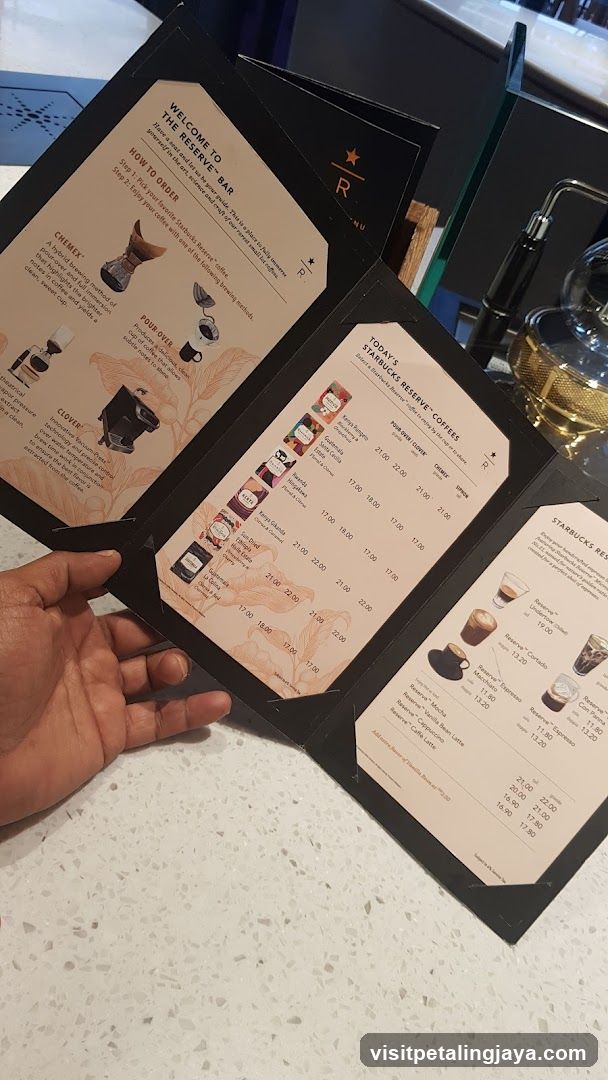 Starbucks Reserve Bar Menu
