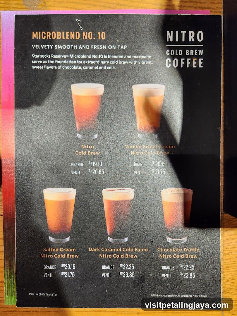 Nitro Cold Brew Coffee Menu
