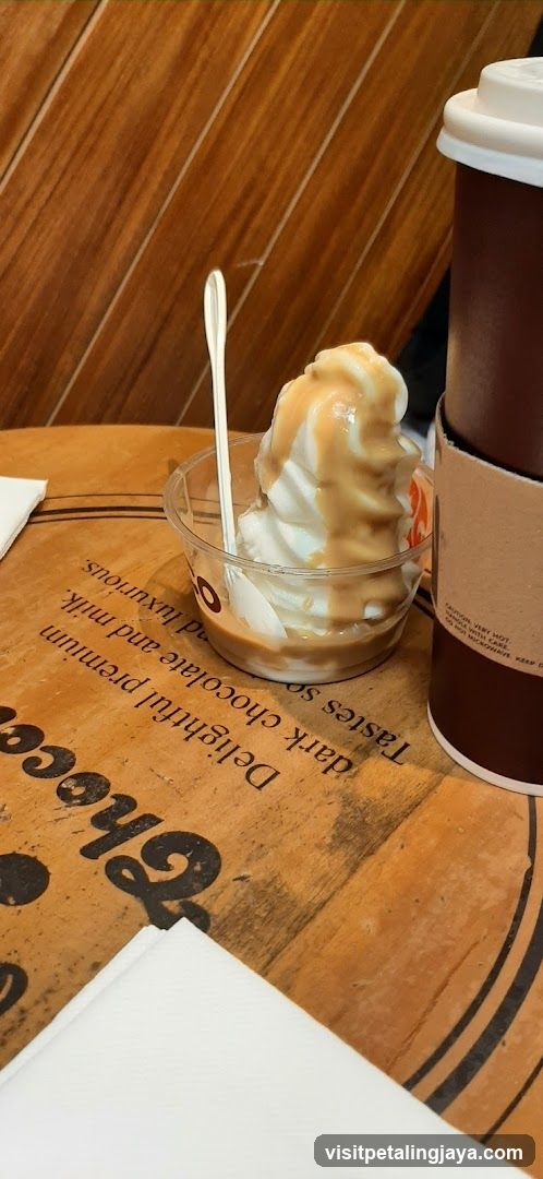 Soft Serve Ice Cream with Caramel Drizzle
