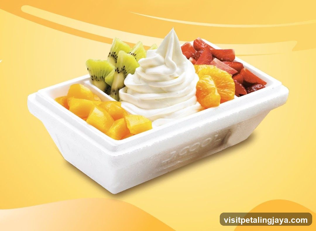 Soft Serve Ice Cream with Fruit Toppings