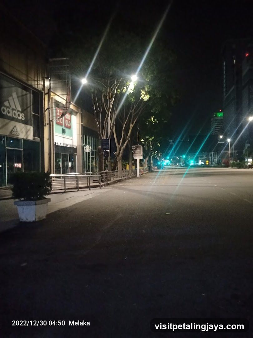 Nighttime street view in Melaka