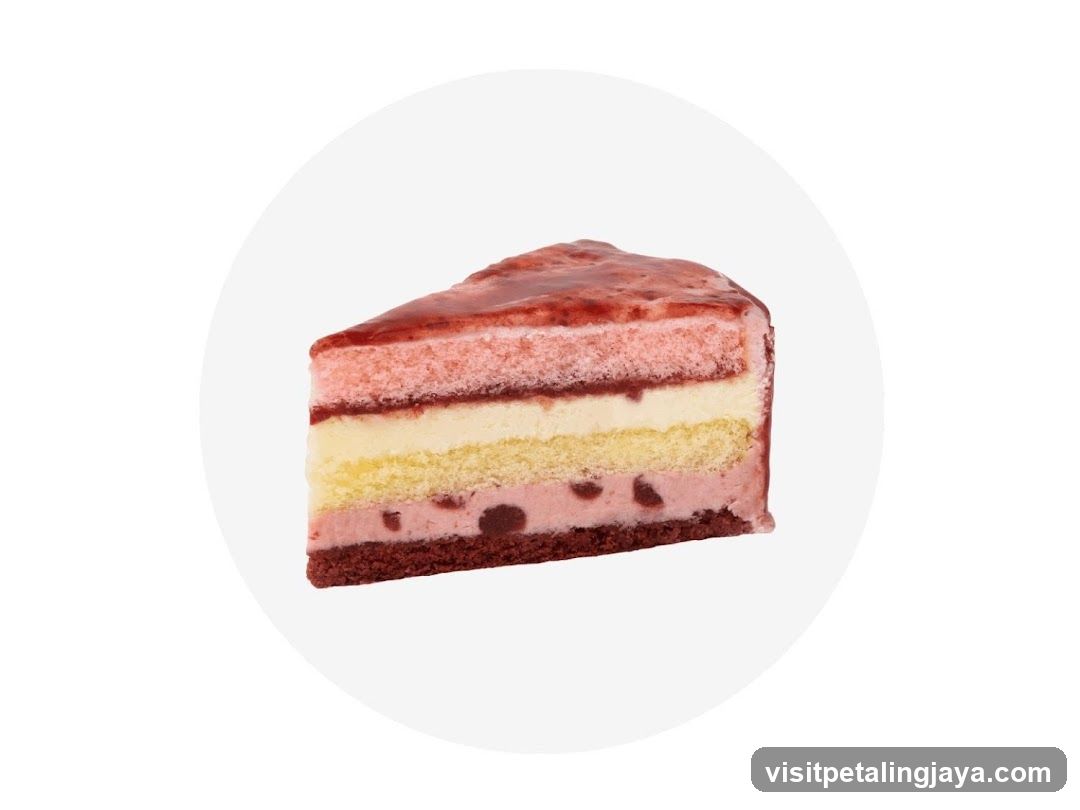Slice of layered cake