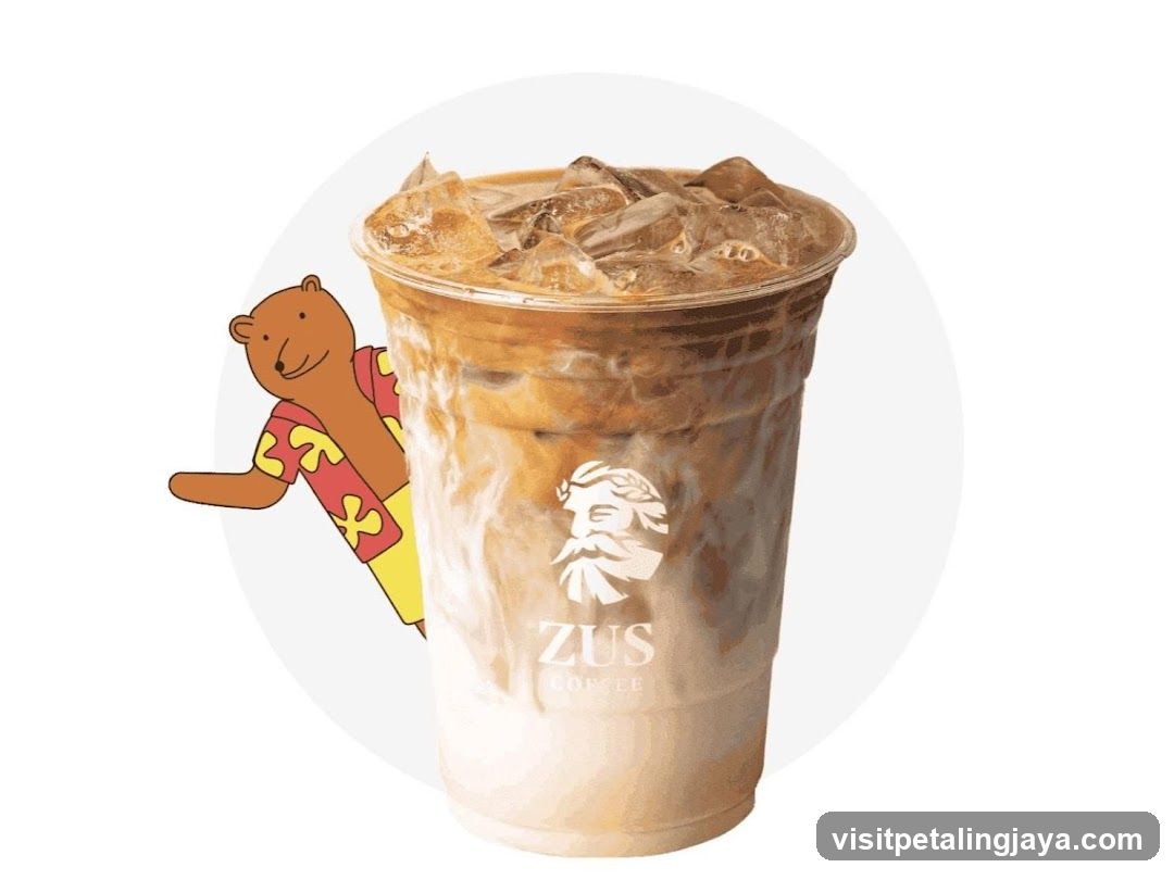 Iced Coffee with Bear Mascot