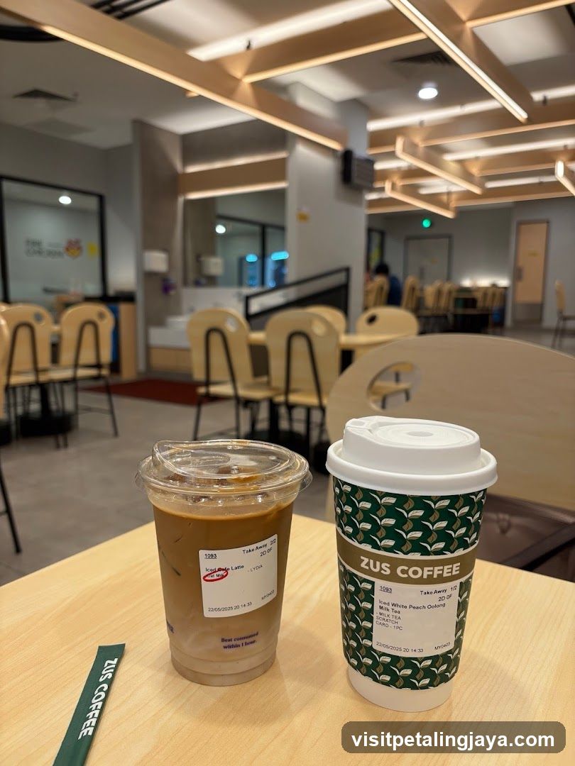 Two coffee drinks on a table