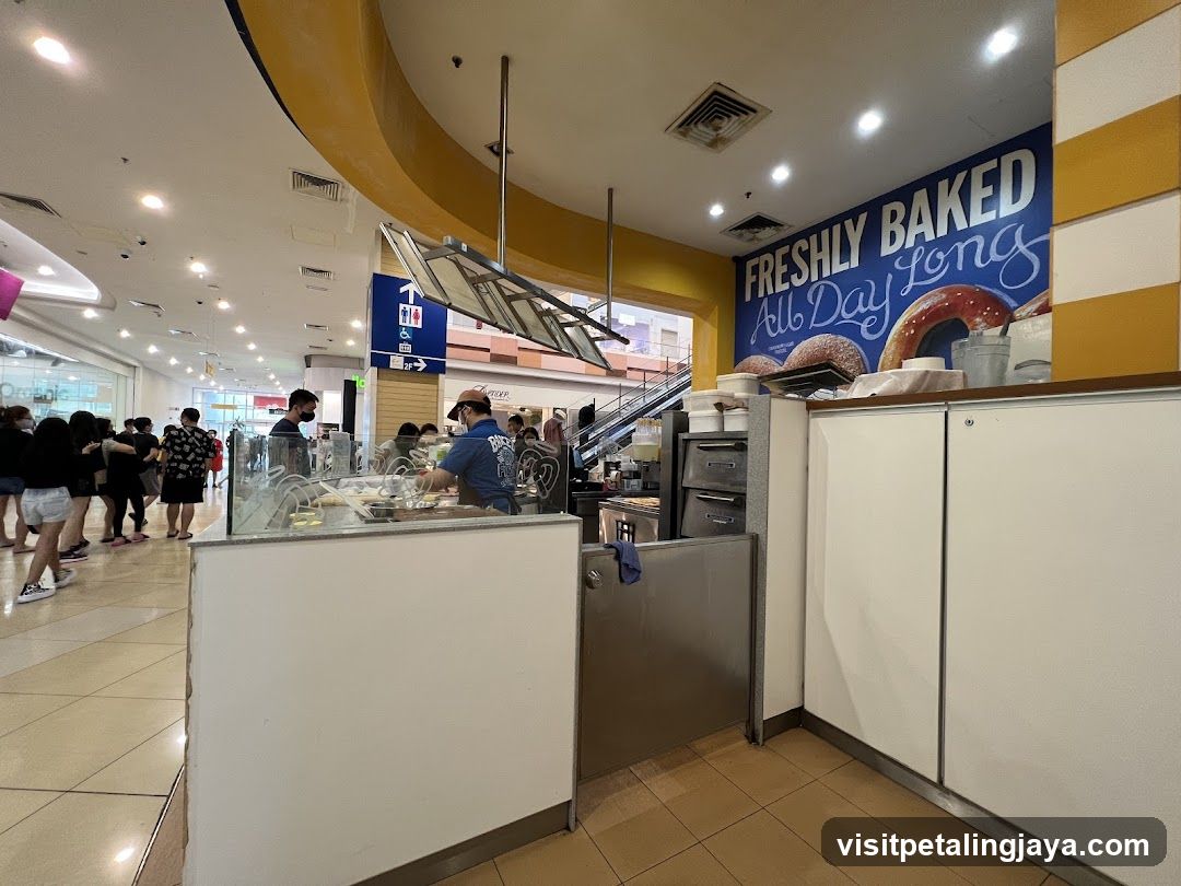 Bakery counter with fresh baked goods