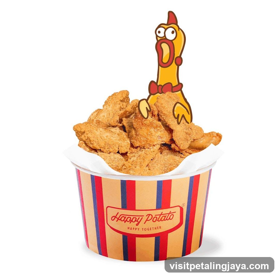 Bucket of Fried Chicken with Cartoon Chicken Topper