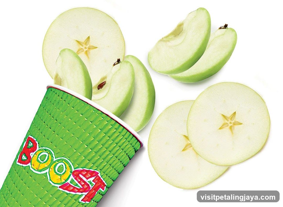 Boost Juice Cup with Apple Slices
