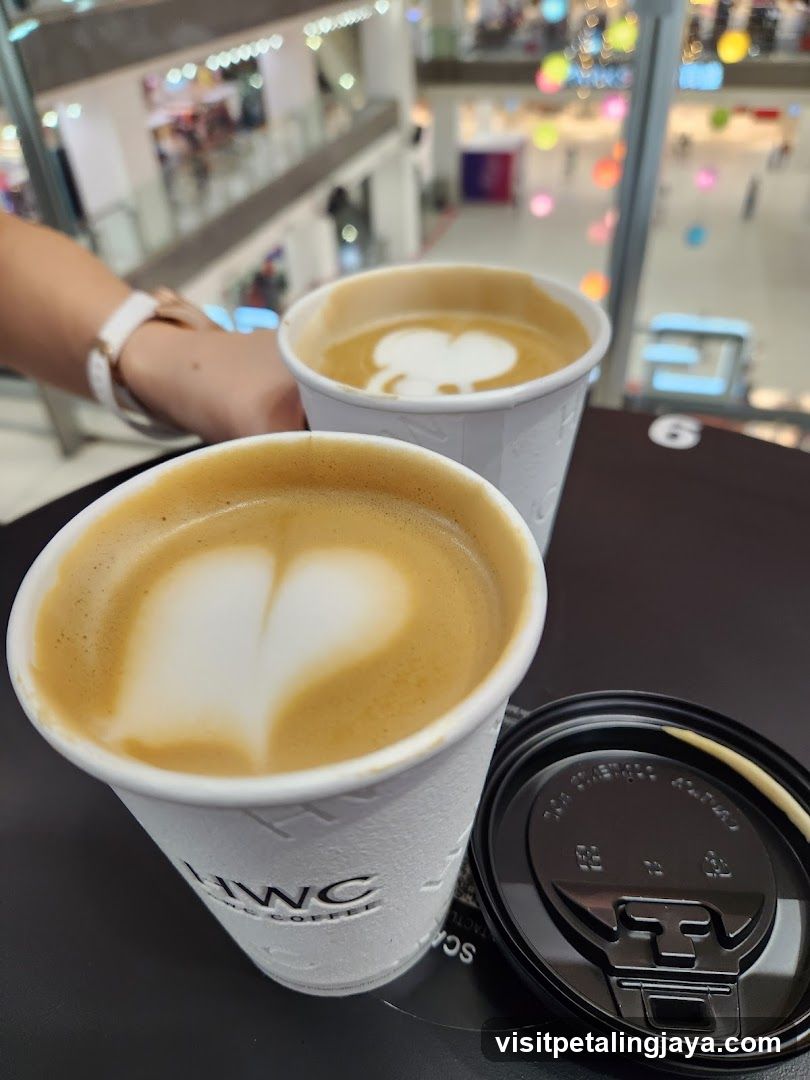 Two coffees with latte art