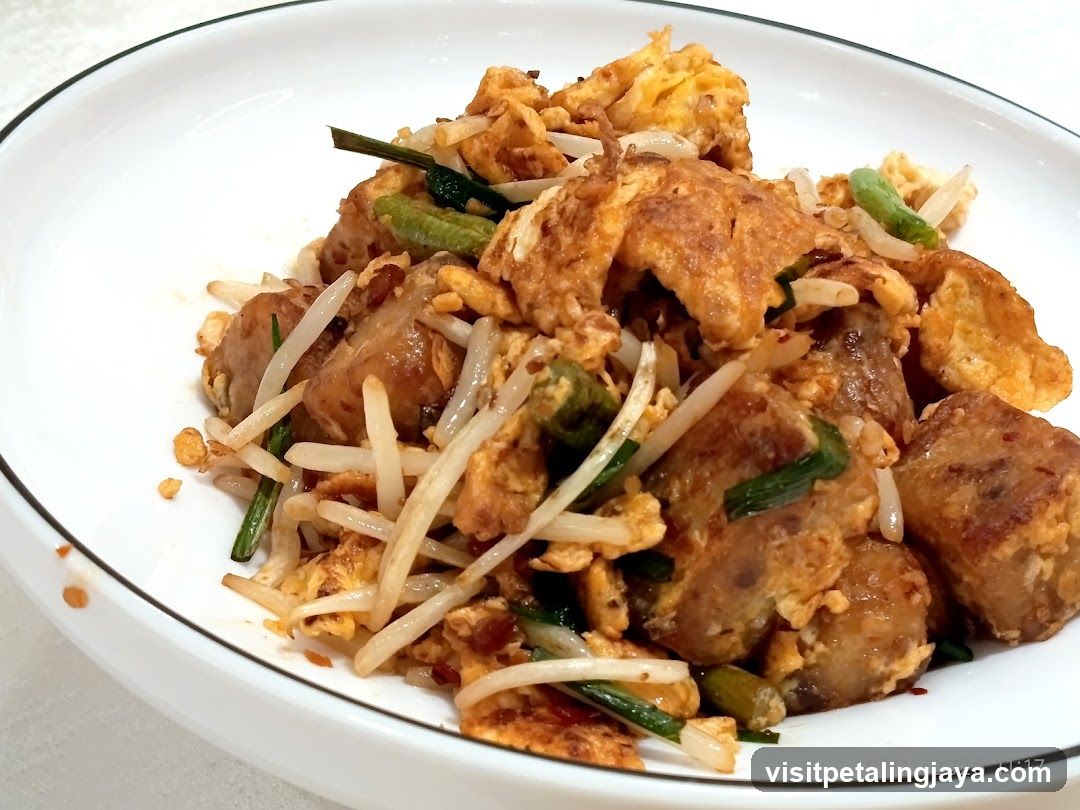 Fried Turnip Cake with Egg and Bean Sprouts