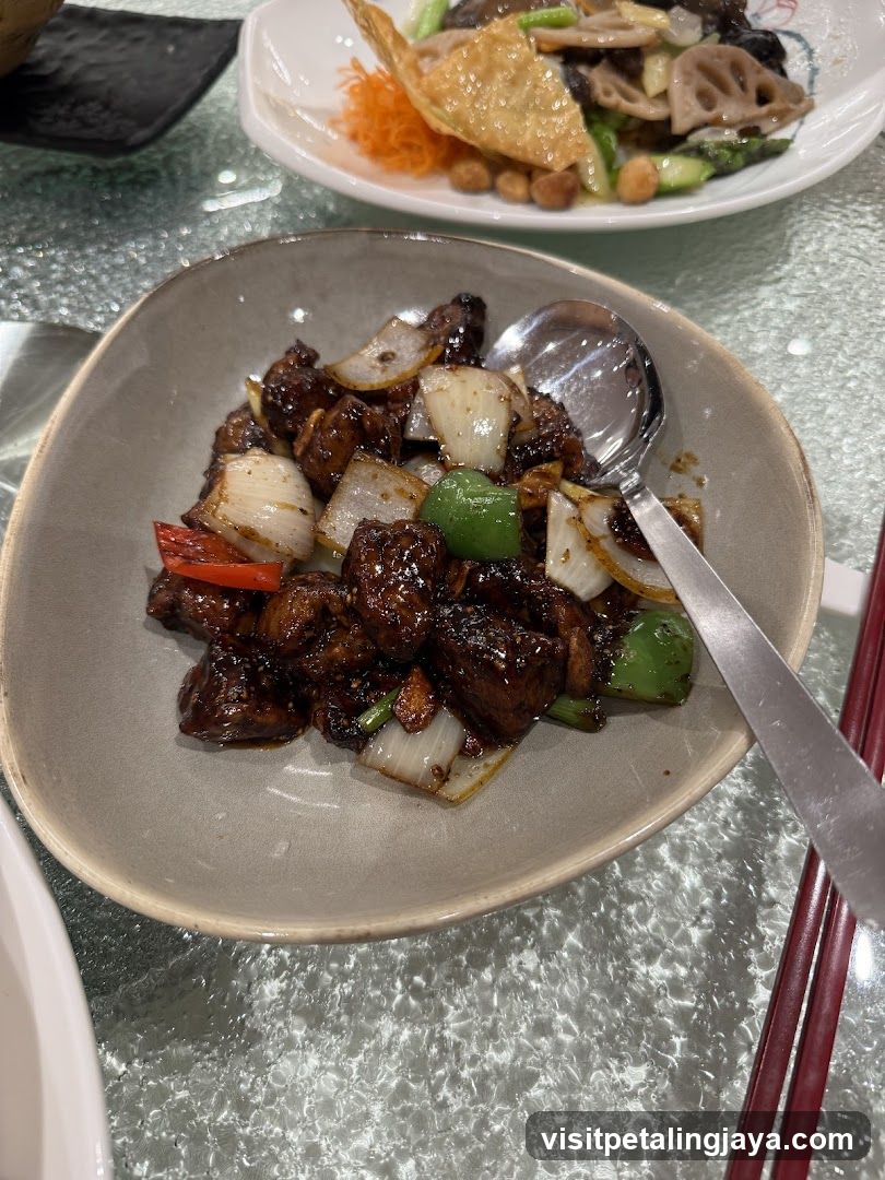 Stir-fried dish with onions and peppers