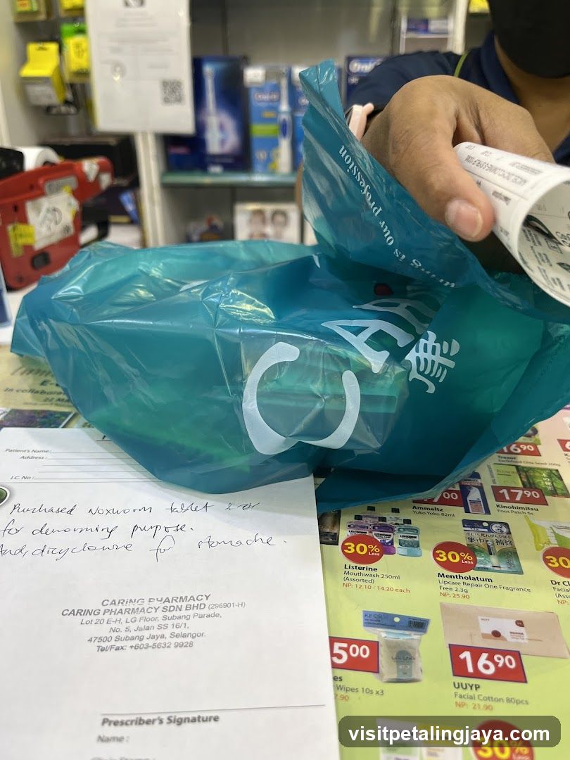 Pharmacy Receipt and Shopping Bag