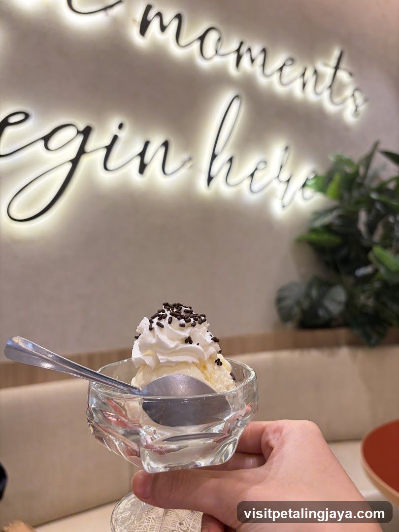 Dessert with Neon Sign