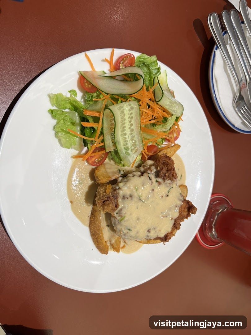 Fried Chicken and Salad