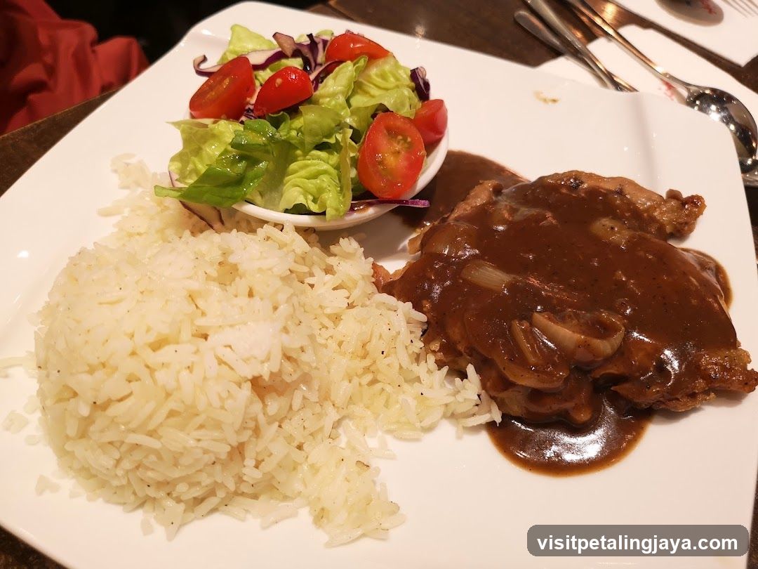 Chicken Chop with Rice and Salad