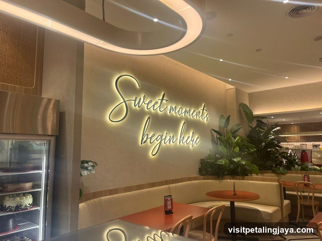Cafe Interior with Neon Sign