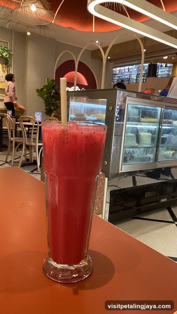 Red Drink with Seeds