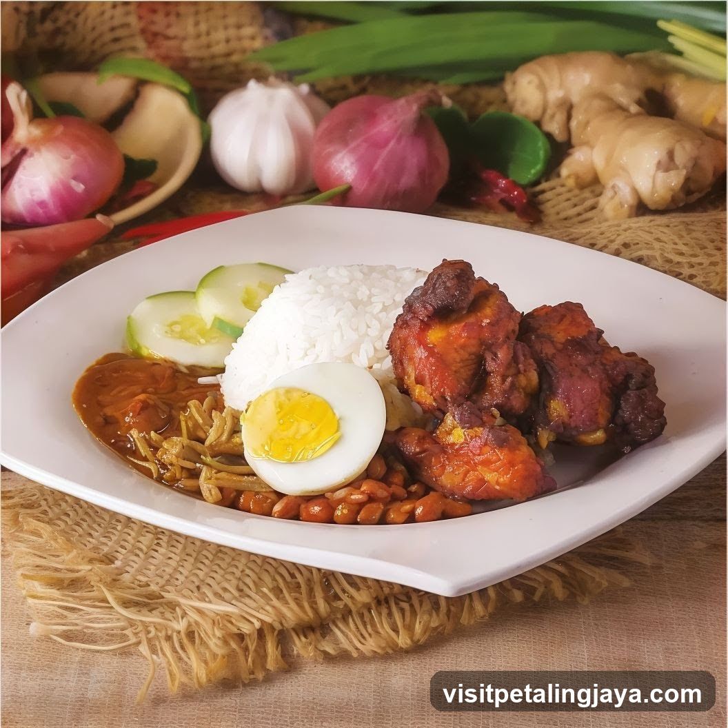 Nasi Lemak with Fried Chicken