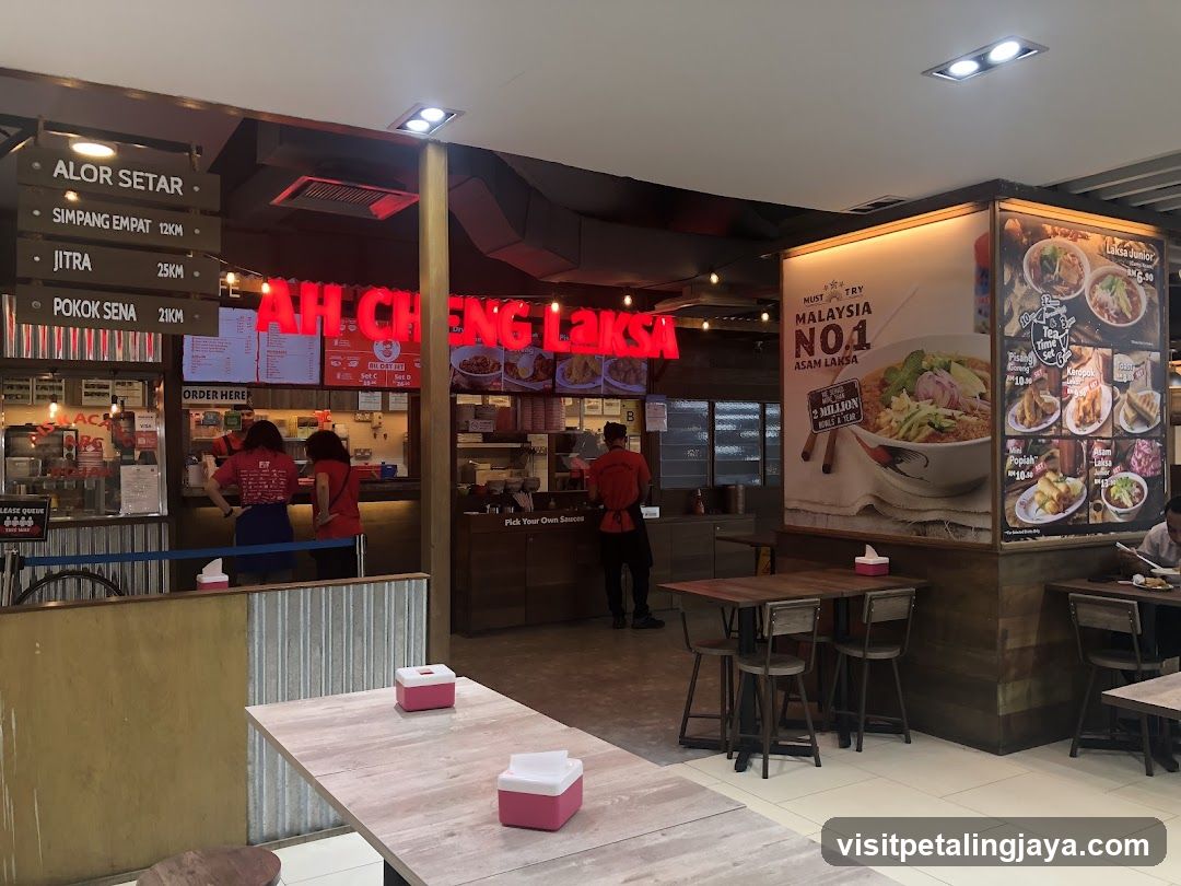 Restaurant Interior with Laksa Promotion