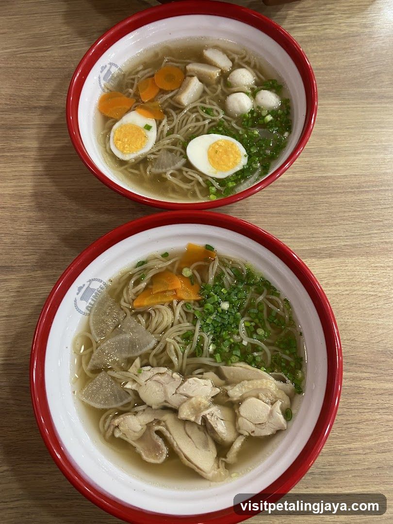 Two bowls of noodle soup