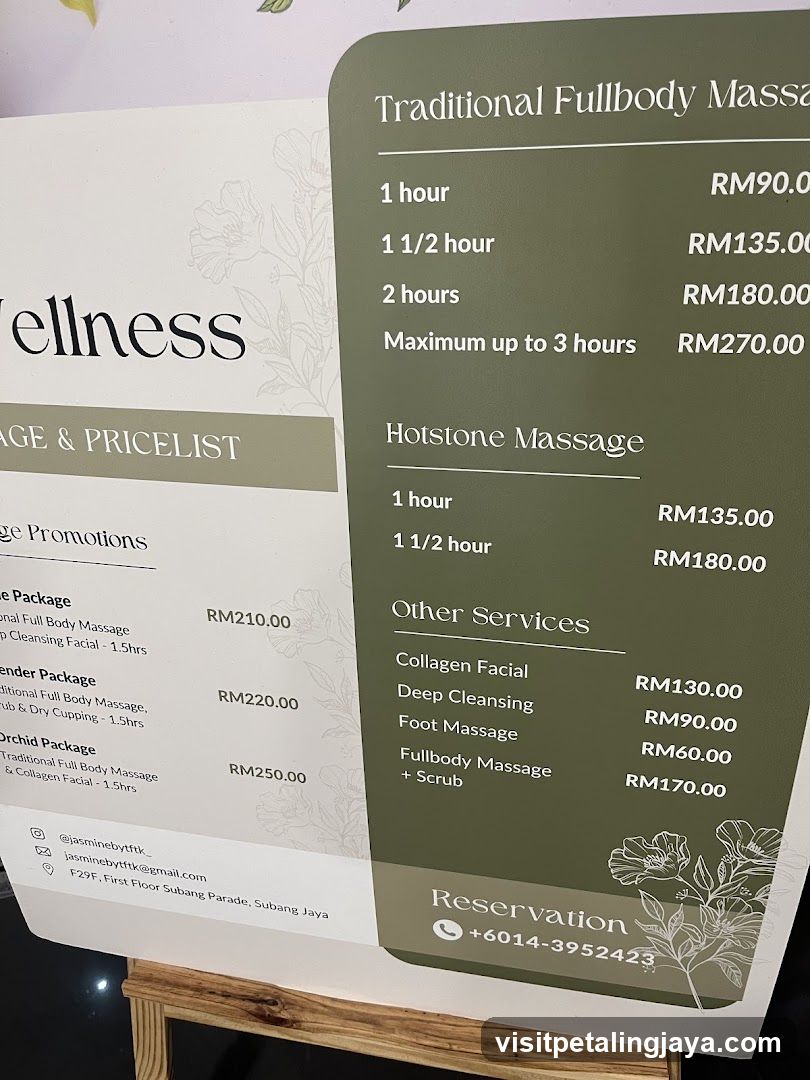 Wellness Massage & Pricelist