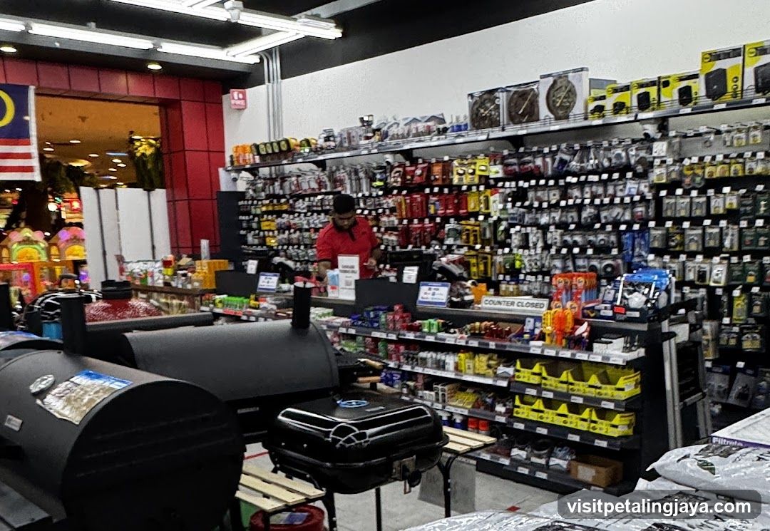Store Interior with Grills and Shelving