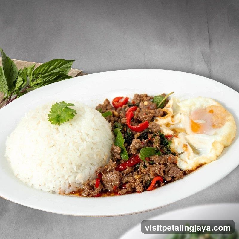 Thai Basil Beef with Rice and Fried Egg