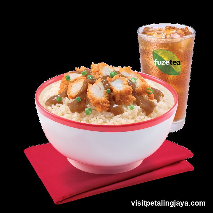 Chicken and Rice Bowl with Iced Tea