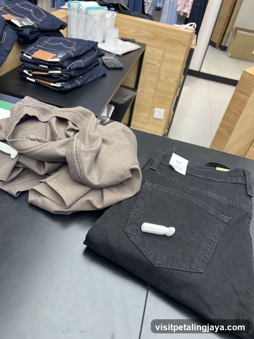 Folded Jeans and Sweatshirt