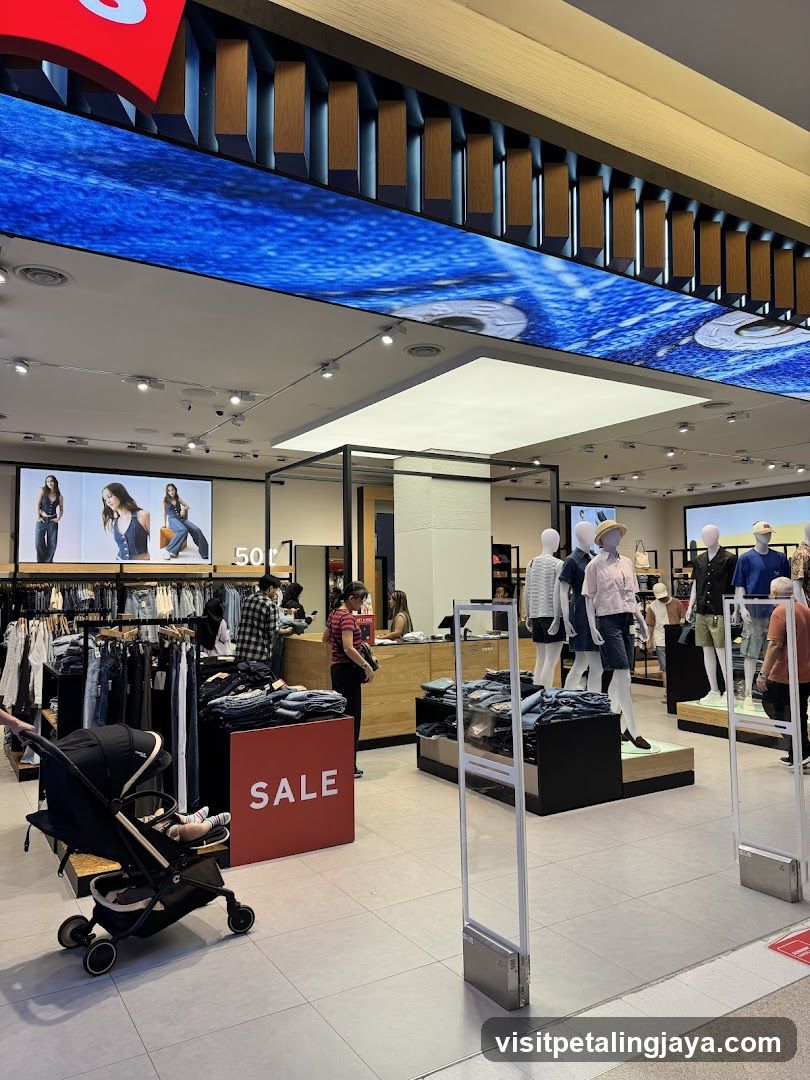 Clothing Store Interior with Sale Display