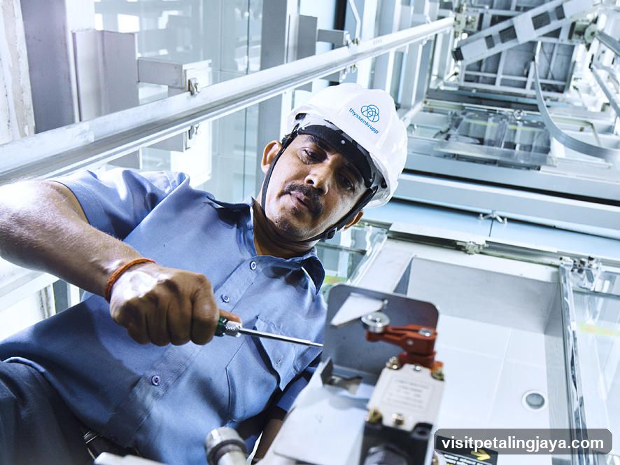 Technician working on machinery