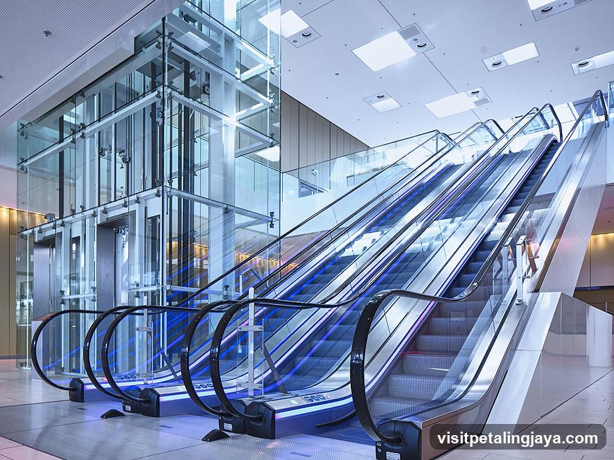 Modern Escalators and Elevator