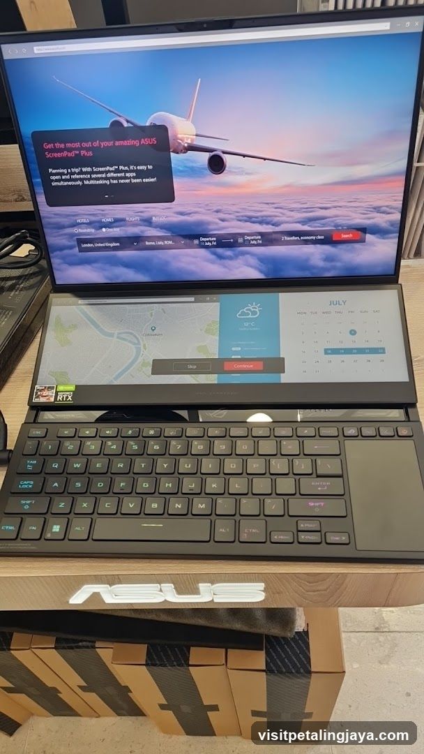 ASUS Laptop with Dual Screens