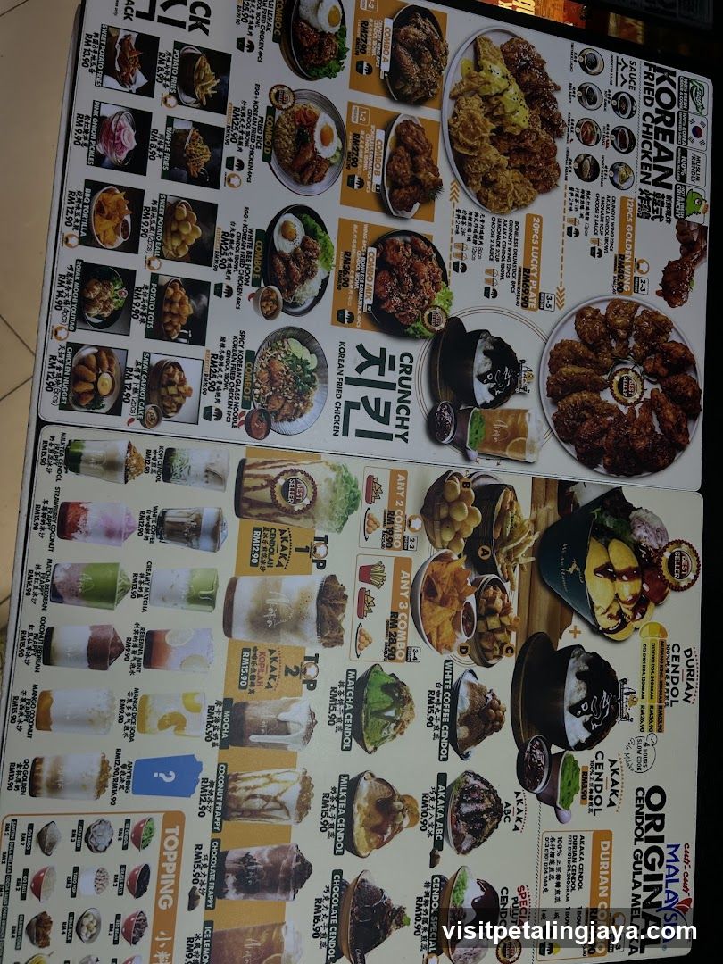 Korean Fried Chicken Menu