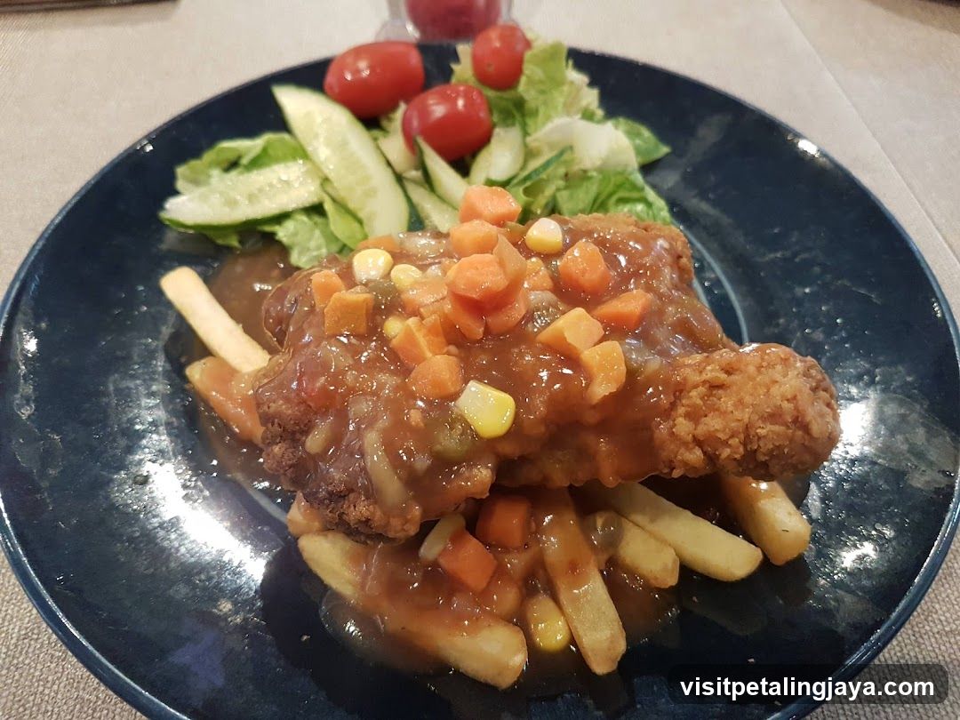 Fried Chicken with Fries and Salad