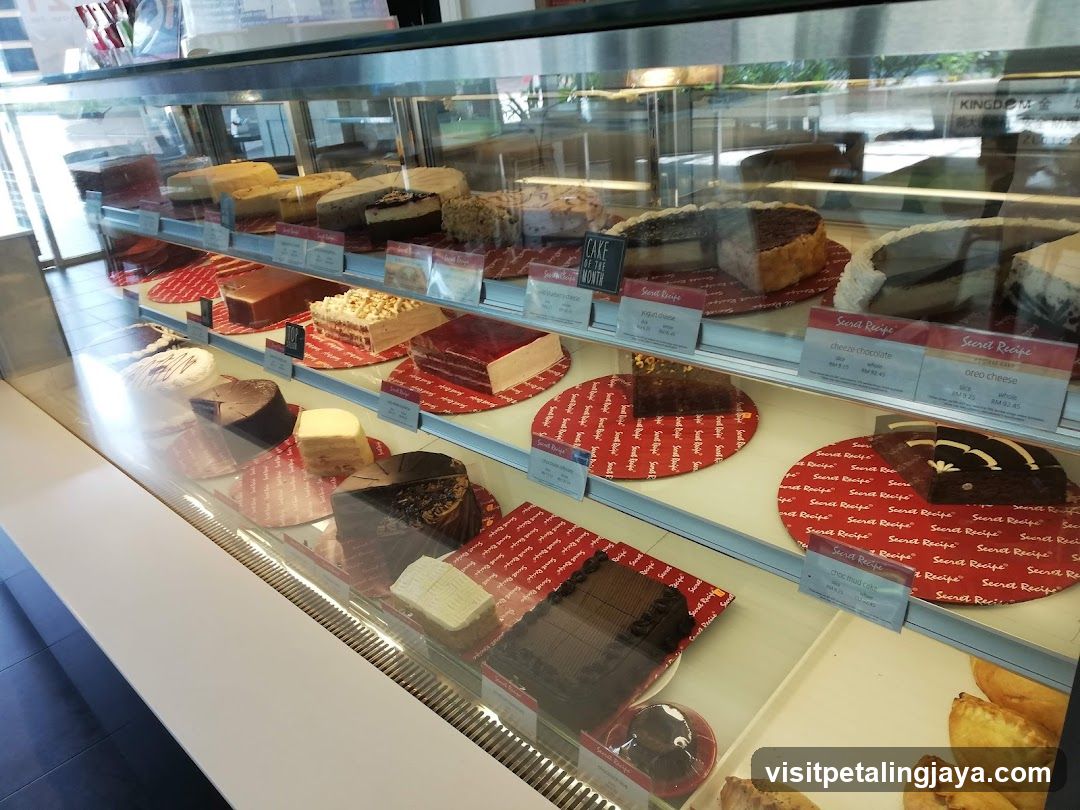 Cakes in a Display Case