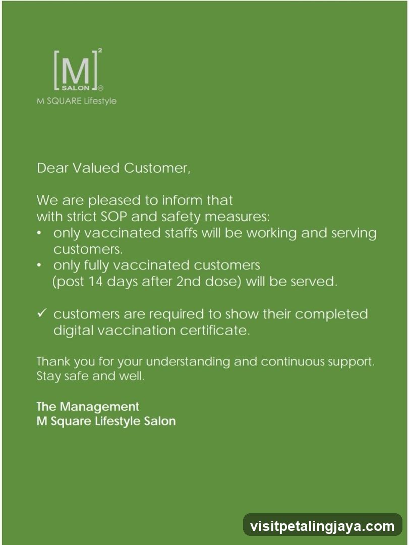 M Square Lifestyle Salon Announcement
