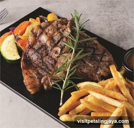 Grilled Steak with Fries and Vegetables