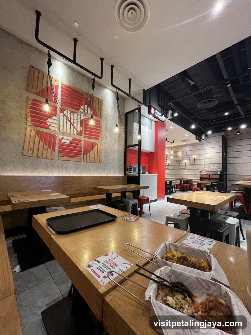 Restaurant Interior with Food