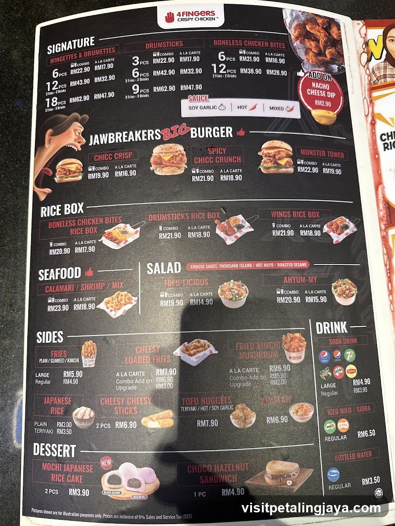 4 Fingers Crispy Chicken Menu