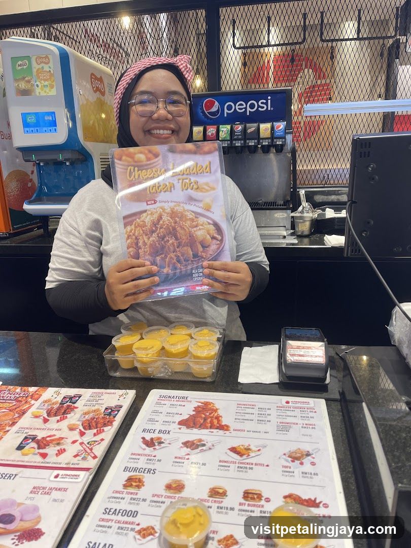 Woman holding a menu