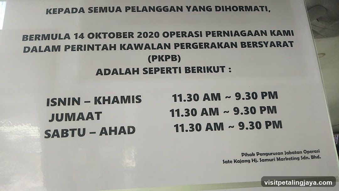 Restoran Sate Kajang Hj Samuri (PKNS Shah Alam)