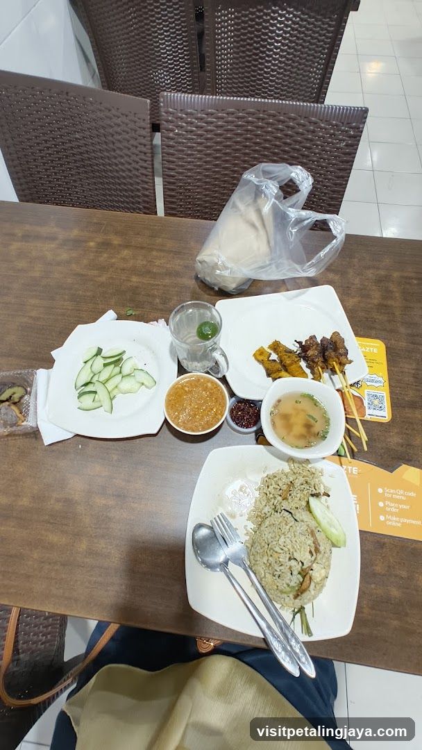 Table with food and drinks