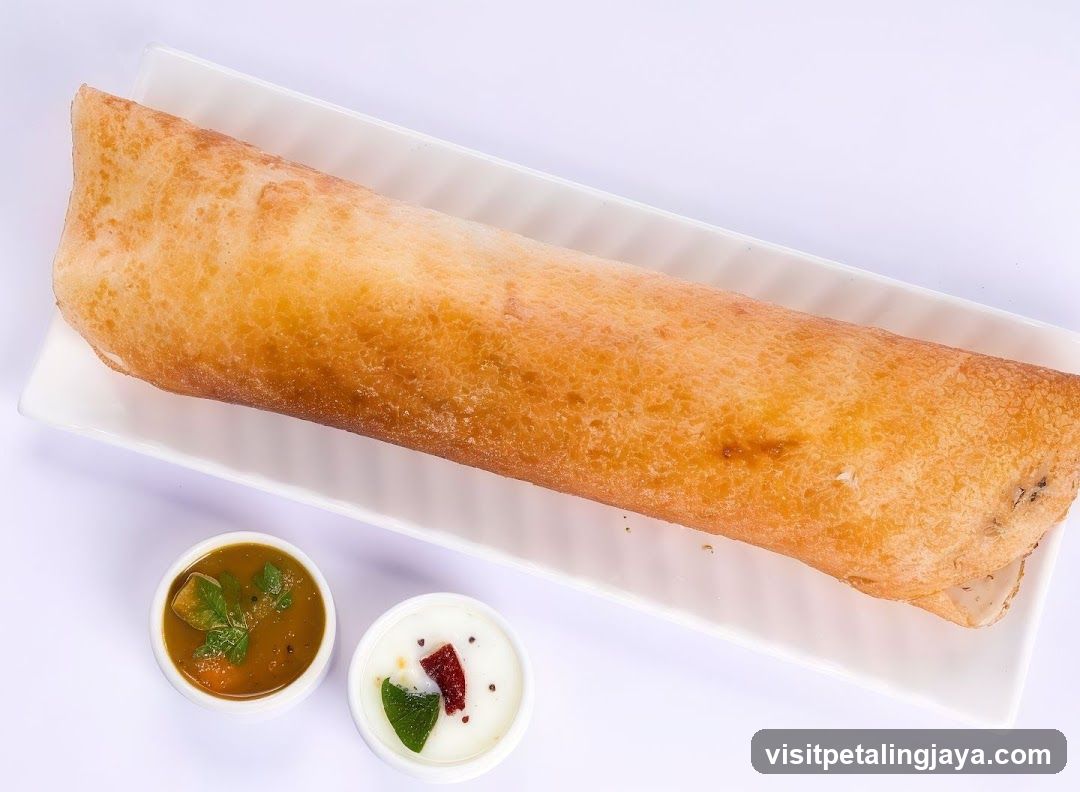 Dosa with Sambar and Chutney
