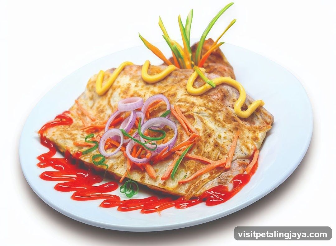Omelette with garnishes