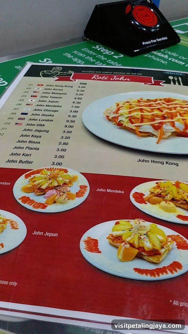 Roti John Menu