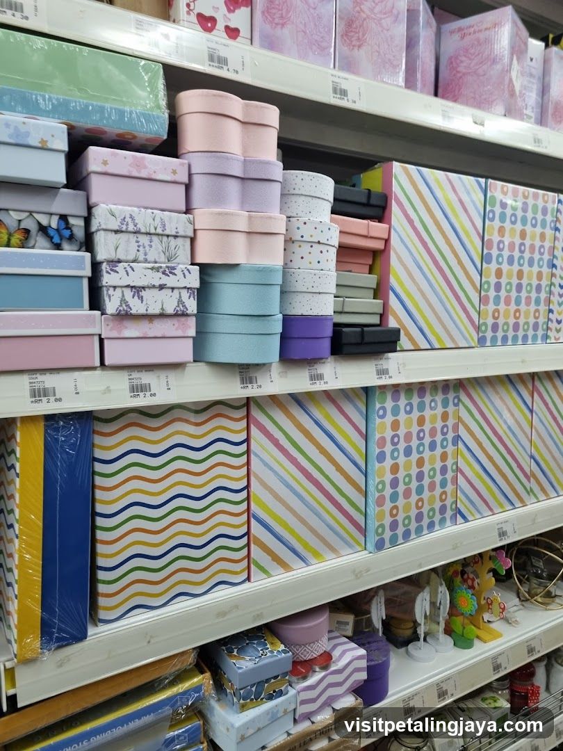 Gift Boxes on Shelves