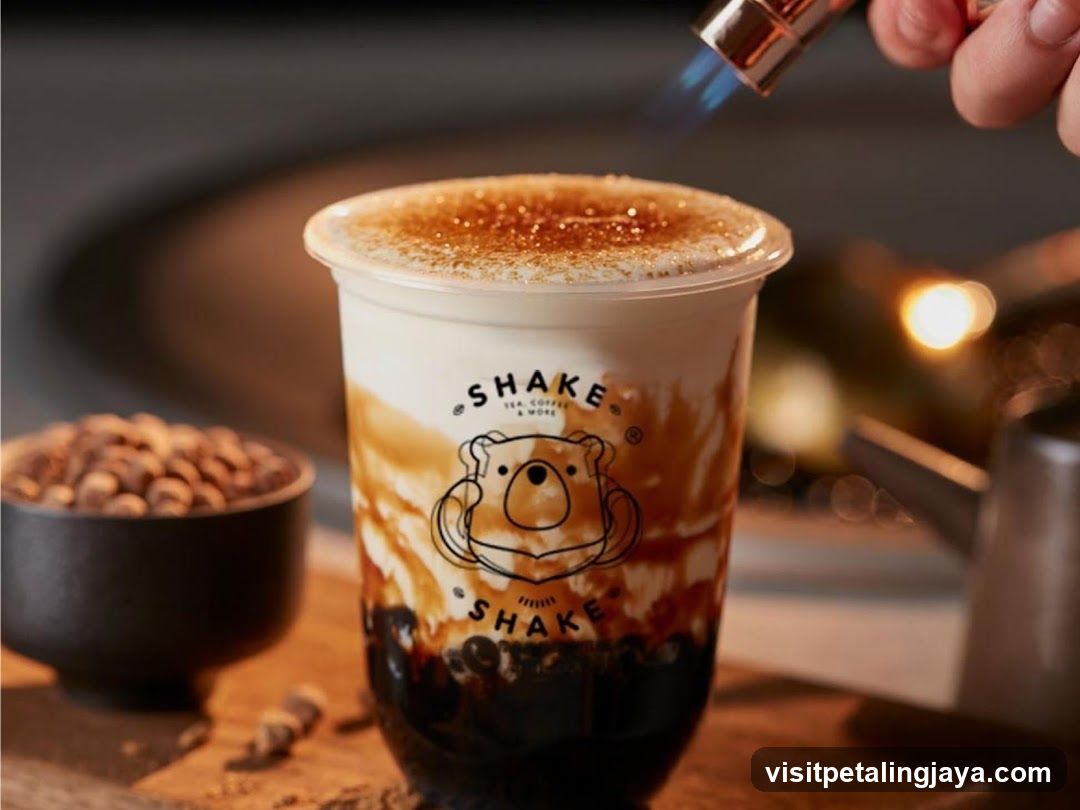 Brown Sugar Boba Drink Being Torched