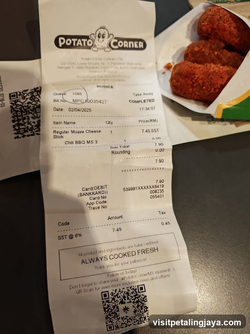 Potato Corner Receipt
