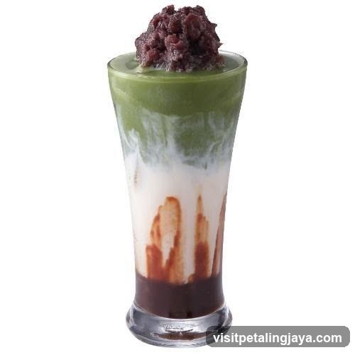 Matcha and Red Bean Drink