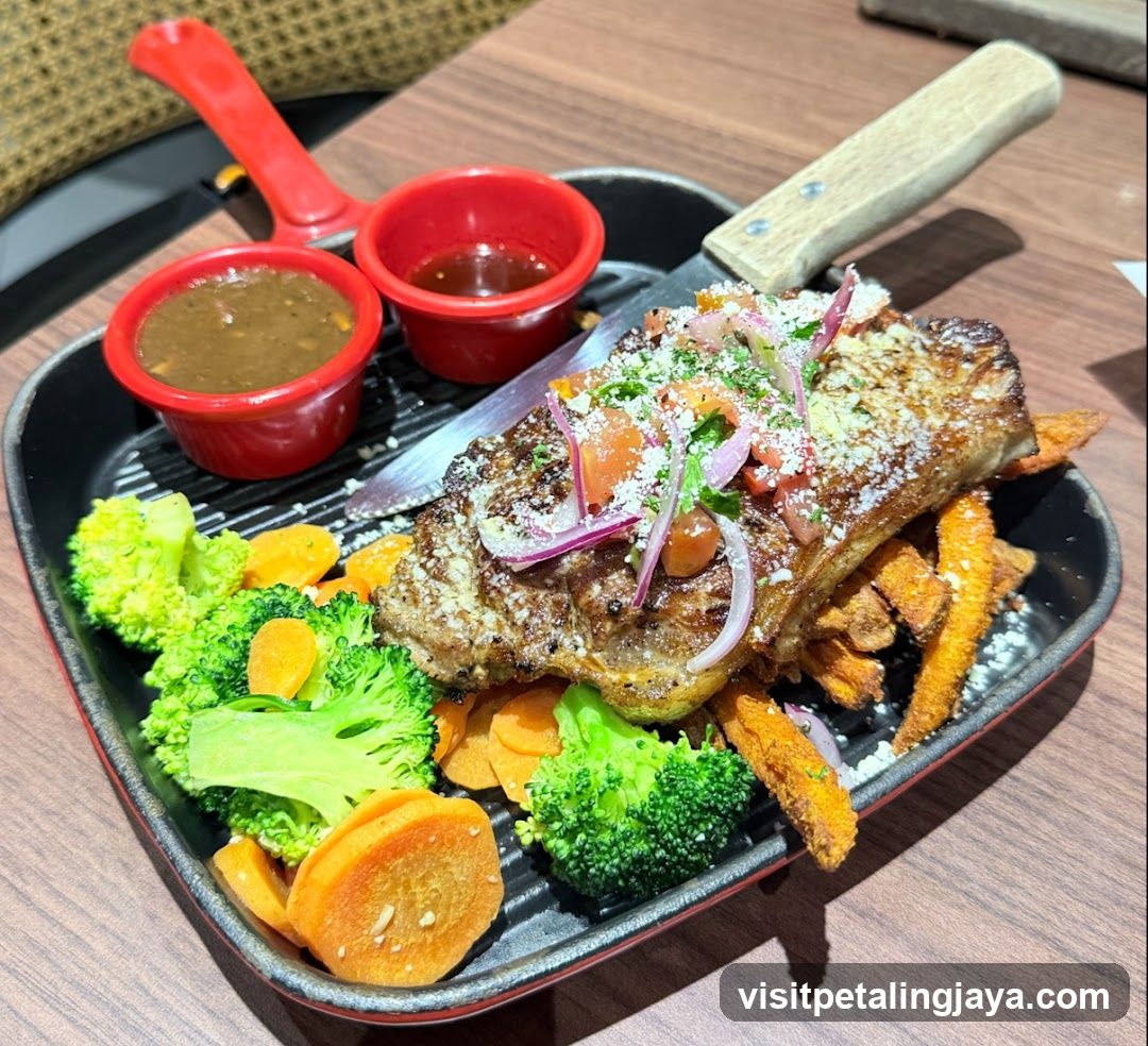 Steak with Vegetables and Fries